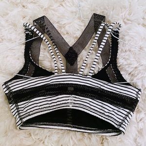 Free People Movement Black and White Sports Bra